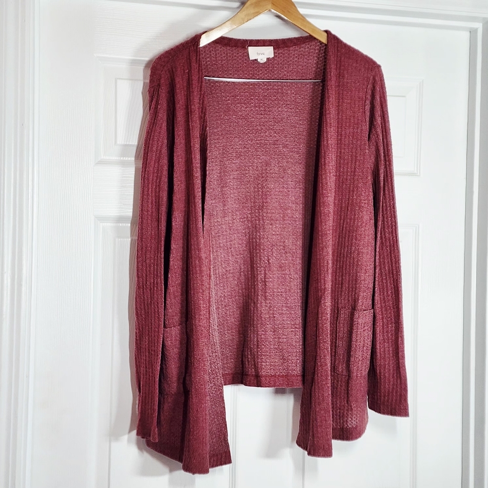 Fyve Women's Red Open Front XL Cardigan